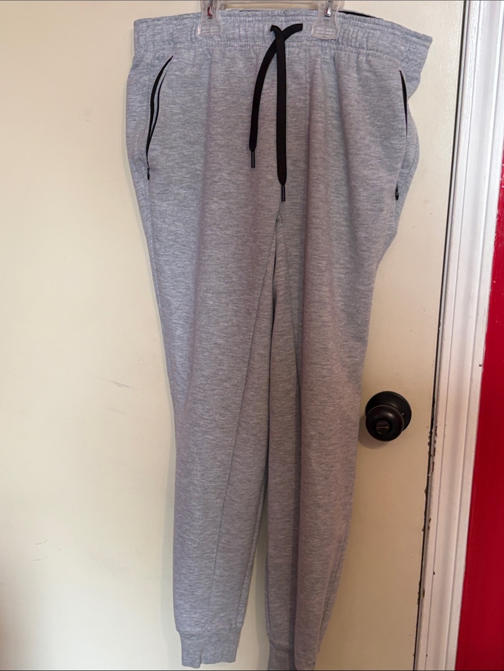 Men's Gray Jogger Sweatpants with Black Drawstring